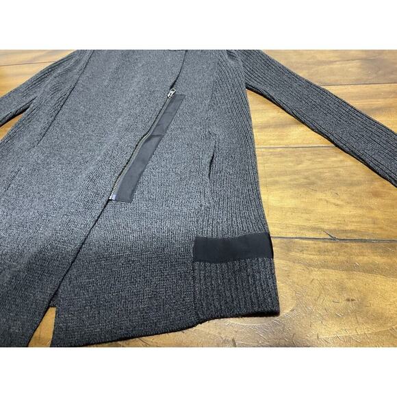 Athleta Thermolite Sentinel Sweater Wrap Grey Ribbed Merino Wool Cardigan Sz XS - Picture 4 of 12